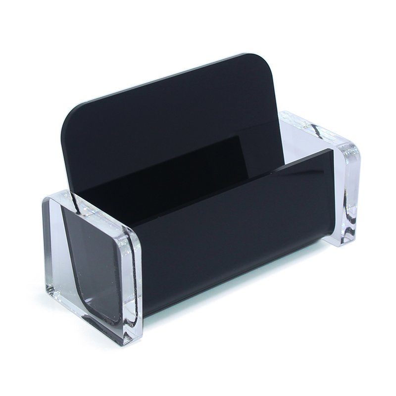 Transparent Plastic Business Card Case Holder Blank Acrylic Clear Desktop Shelf Box Storage Display Stand Place Desk Card Holder
