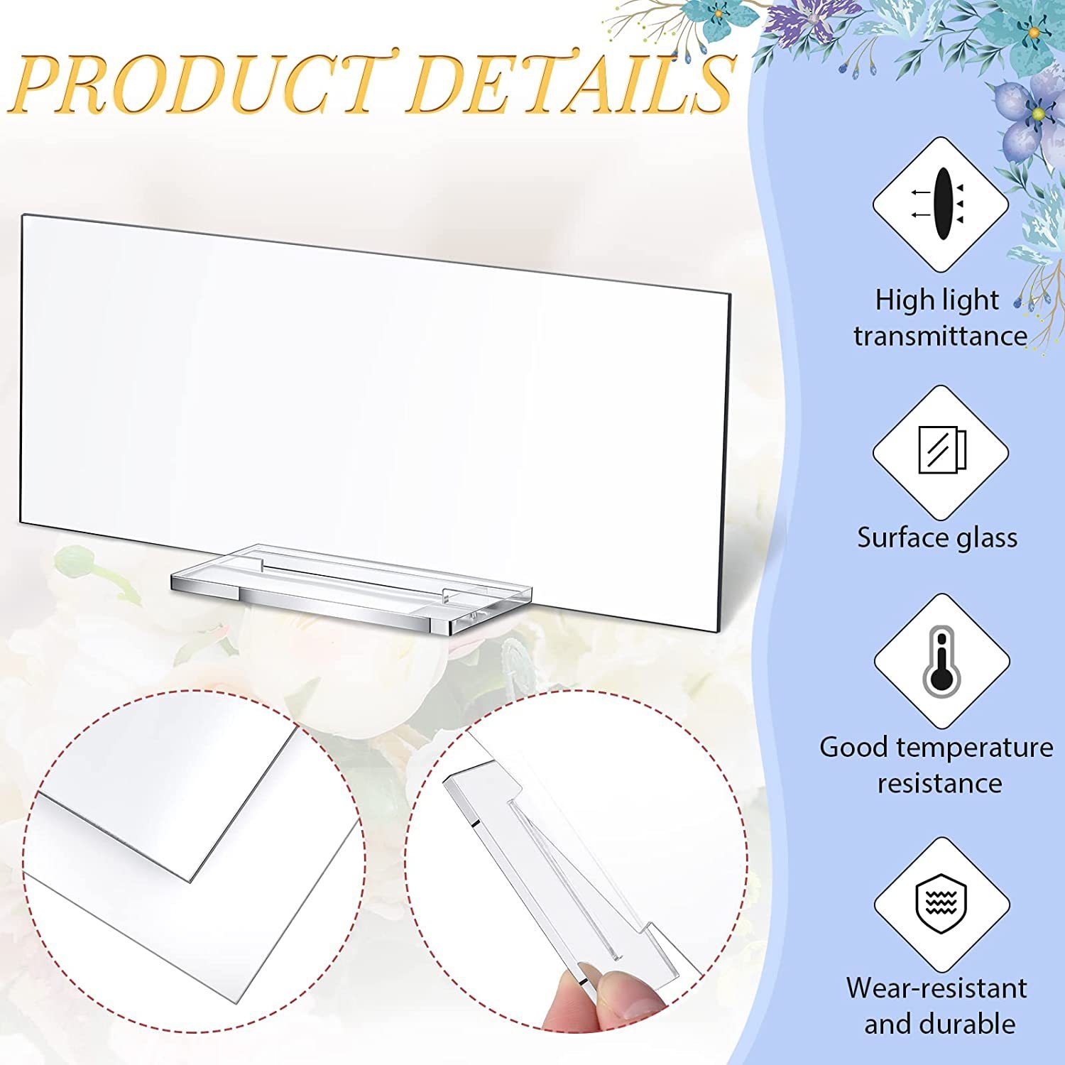 Acrylic Place Cards Mini Clear Acrylic Table Place Card Acrylic Signs for Wedding Blank Plate Card for Table Numbers DIY Decor