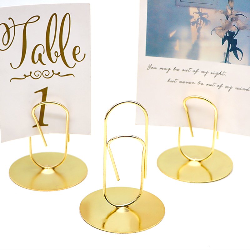 Party wedding Decoration Memo holder clip custom Number pattern metal place card holders Picture holder