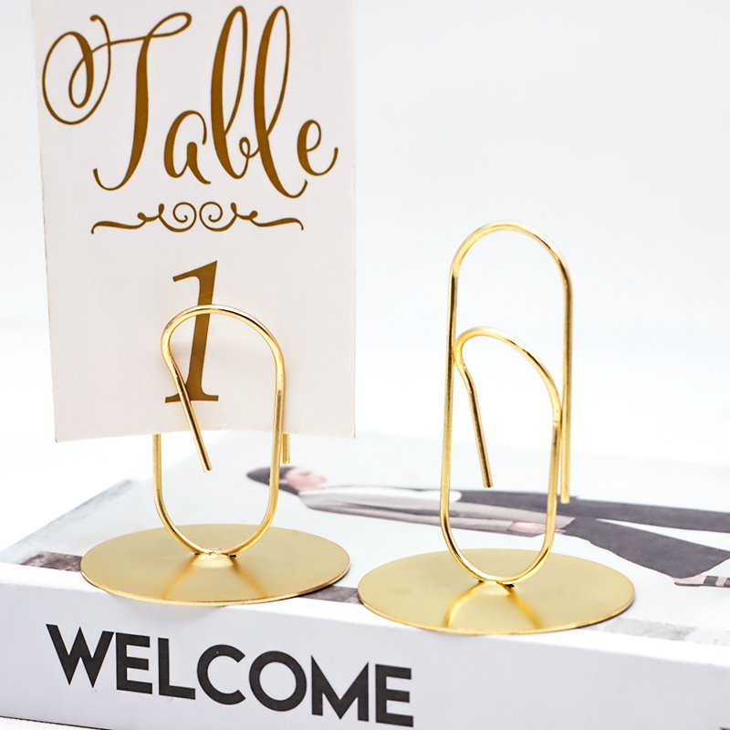 Party wedding Decoration Memo holder clip custom Number pattern metal place card holders Picture holder