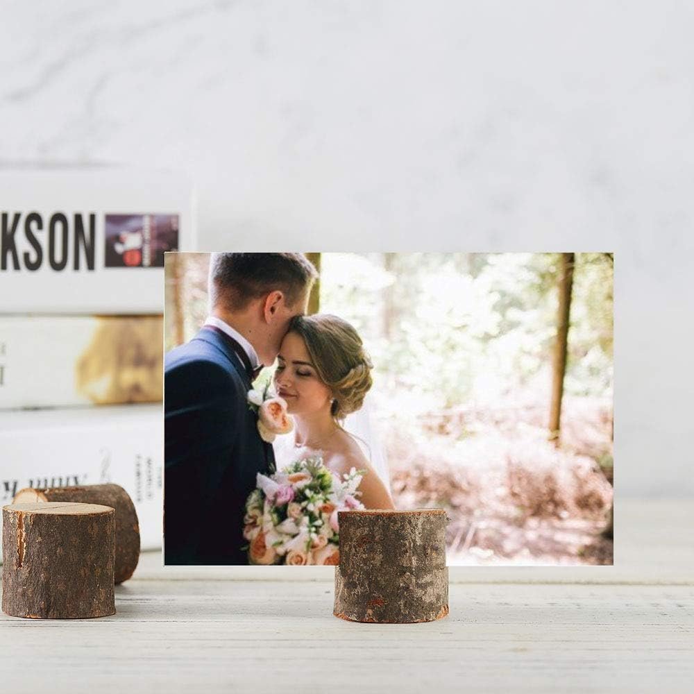 Wood Place Card Holder Premium Rustic Table Number Holder Wood Photo Holders and Kraft Table Place Cards Ideal for Wedding Party