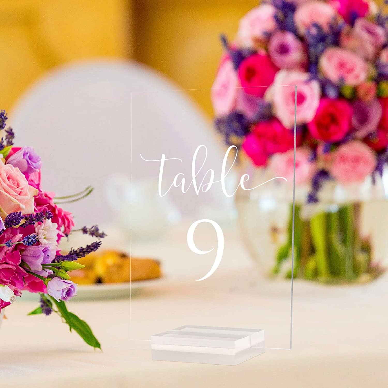 Wholesale 4*6inch rectangle blank clear table number card holder restaurant menu place cards and table numbers wedding with base