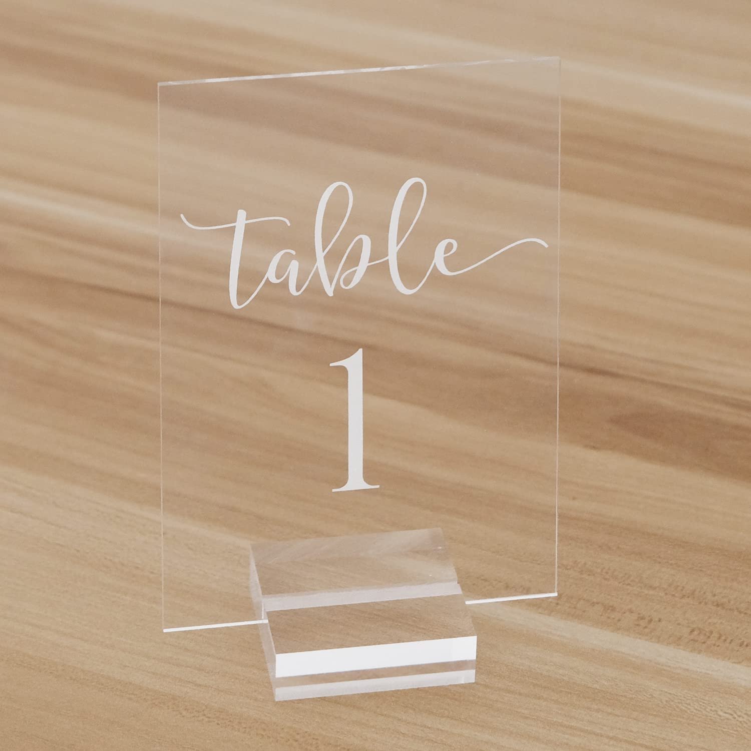 Wholesale 4*6inch rectangle blank clear table number card holder restaurant menu place cards and table numbers wedding with base