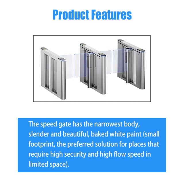 Stainless Steel Swing Gate Turnstile Customizable NFC card sensor for door opening with light strip