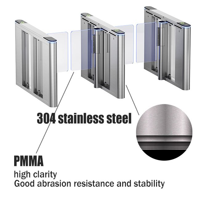 Stainless Steel Swing Gate Turnstile Customizable NFC card sensor for door opening with light strip