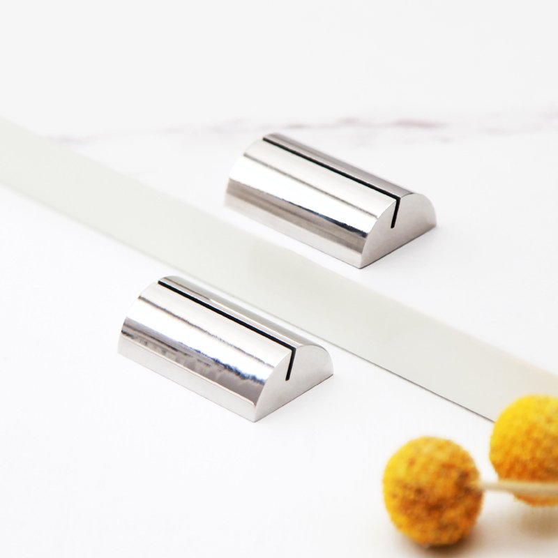 MAXERY Half Round Stainless Steel Spherical Card Stand Stainless Steel Menu Holder Round Photo Stand For Wedding Display