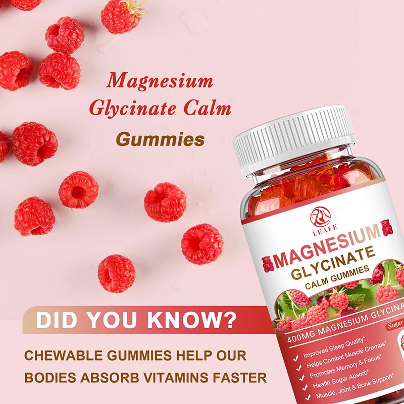 Calcium Potassium Magnesium Zinc Glycinate Gummies Vegan Sugar Free Magnesium Gummies For Calming Mood Digestive Support