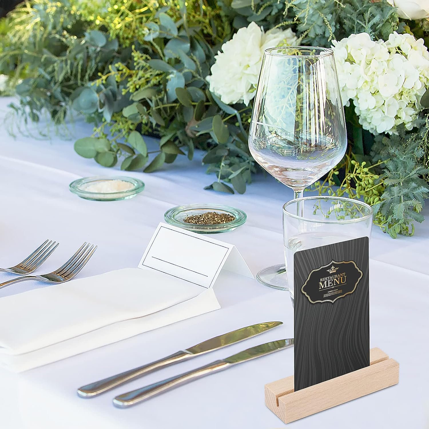 Rustic custom photo picture natural beech wood place card holders table number stands for wedding party table decoration