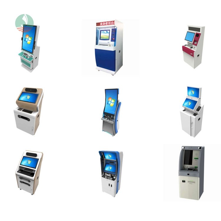 Financial bank hall clients queue kiosk identity card information business affairs self-service terminal