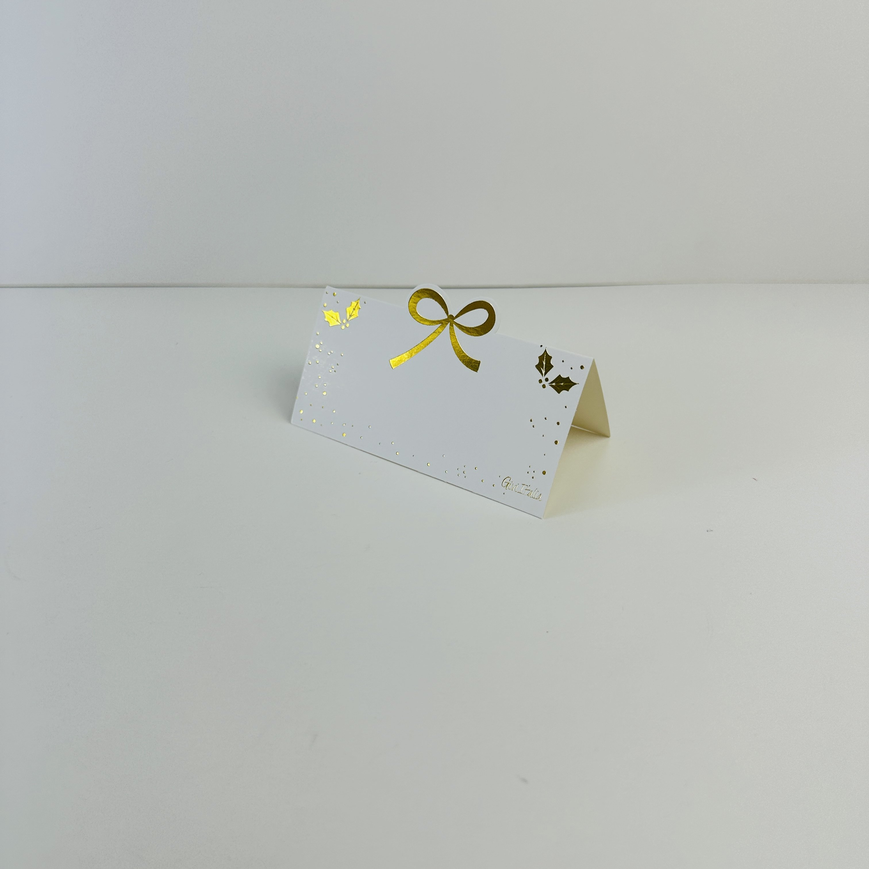 Classic Design 8 pcs Gold Knot Paper Place Cards Table Setting Folded Tent Cards for Wedding Baby Shower Christmas Party Decor