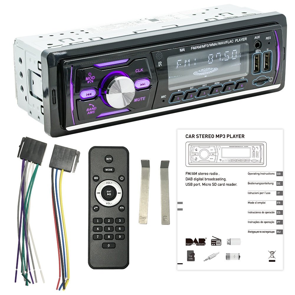 Dual USB Car MP3 Player Call U Disk Card Play DAB Digital Radio Portable Stereo PC APE Placed Cigarette Lighter