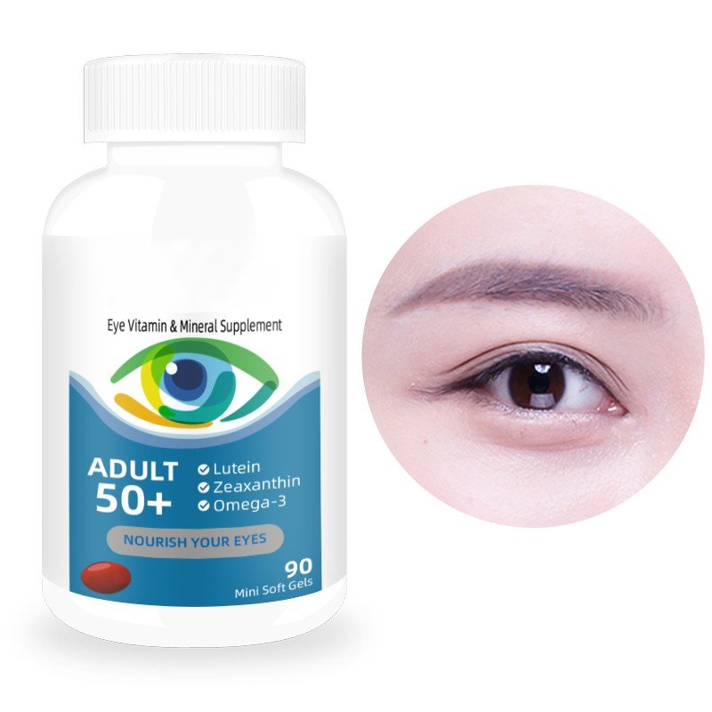 Private Label Eye Vitamin Mineral Supplement for Adult 50+ Vitamin Mineral Supplement Lutein Zeaxanthin and Omega-3 90 Softgels