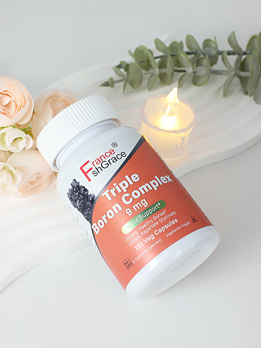 Boron Complex Citrate 3mg Aspartate 3mg Glycinate 3mg Support Bone Strength and Structure 120 Capsules for Adults