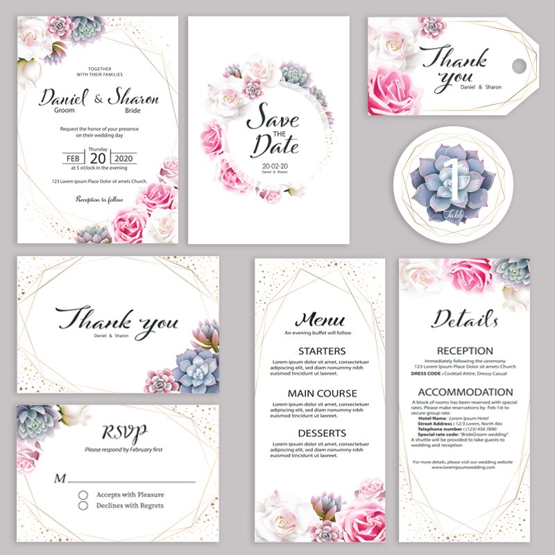 Cheap Thank You Wedding Card Printing Christian Paper Wedding Invitation Card Luxury Customization Place Card