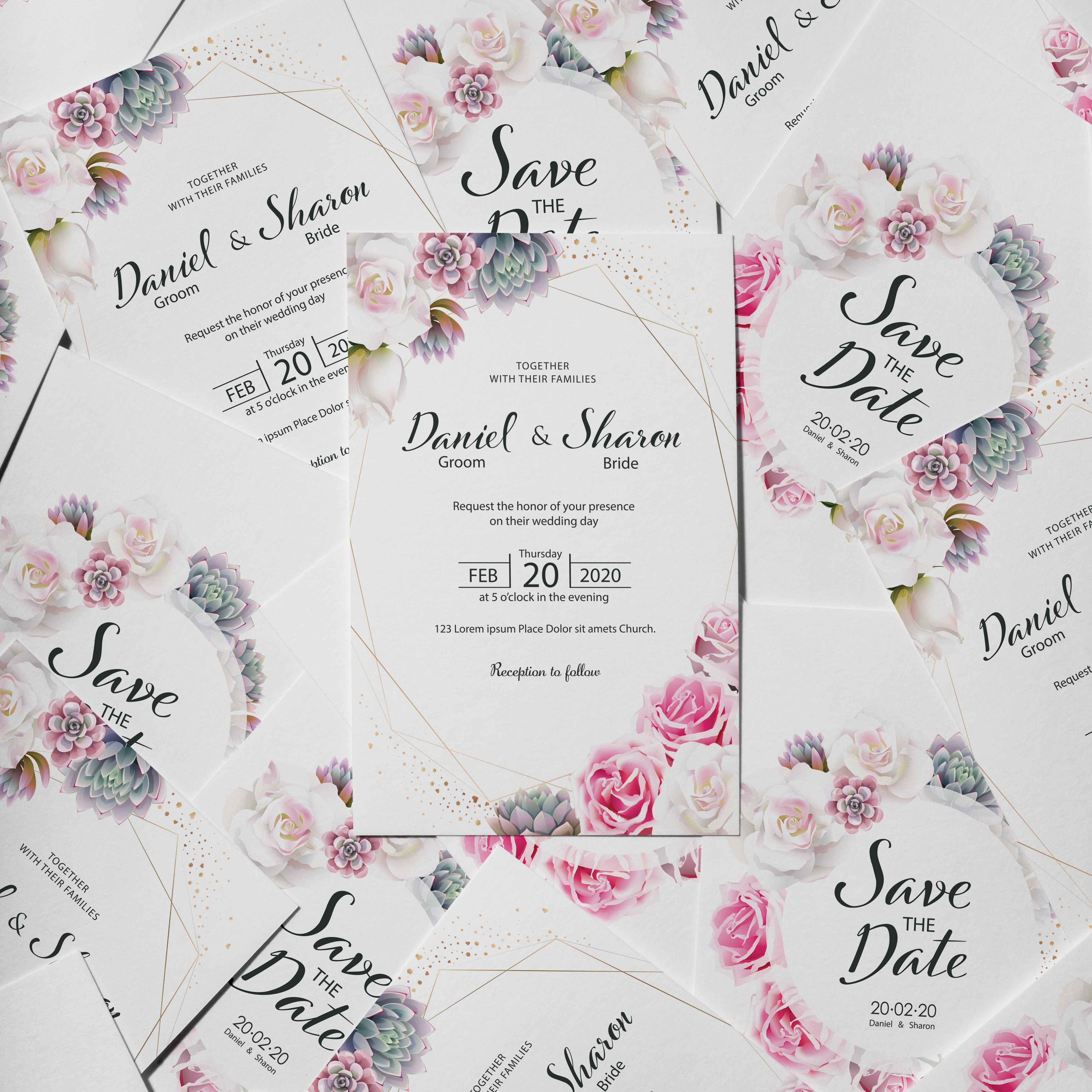 Cheap Thank You Wedding Card Printing Christian Paper Wedding Invitation Card Luxury Customization Place Card
