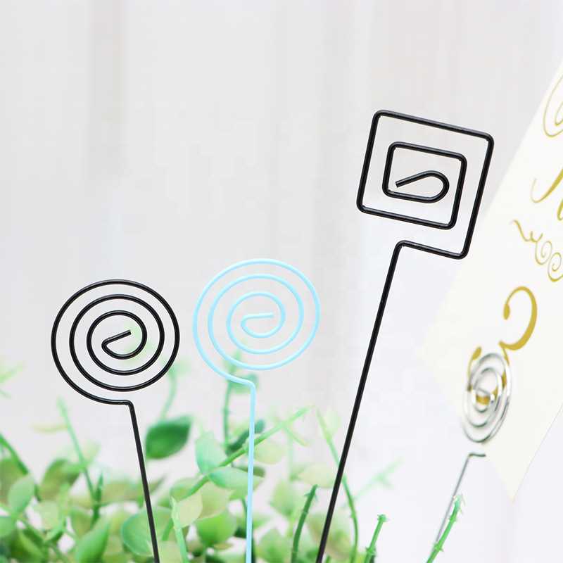 Ring Loop Round Wire Place Card Table Name Number Picture Menu Note Memo Holder Clips
