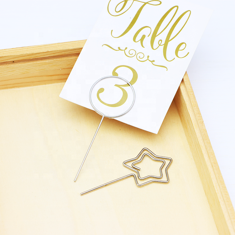 Ring Loop Round Wire Place Card Table Name Number Picture Menu Note Memo Holder Clips