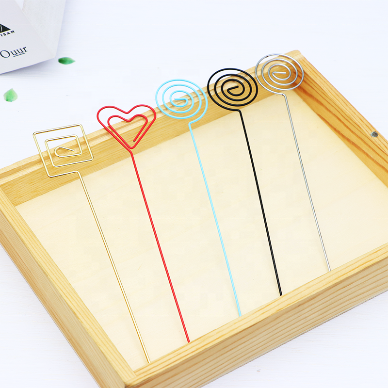 Ring Loop Round Wire Place Card Table Name Number Picture Menu Note Memo Holder Clips
