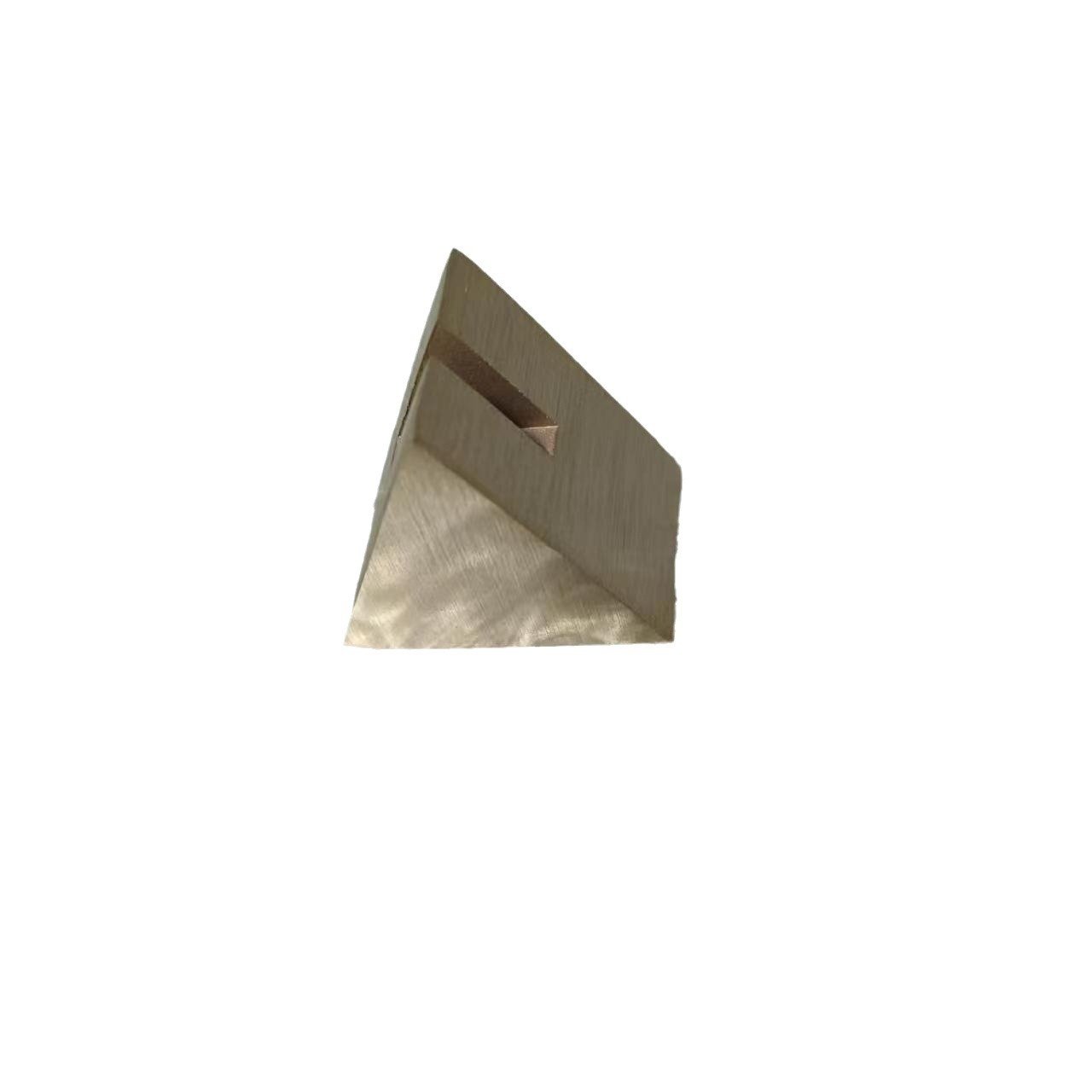 Triangle Creative Brass Card Holder Vertical Card Desk Tag Organizer Business Card Desktop Desk Display Stand