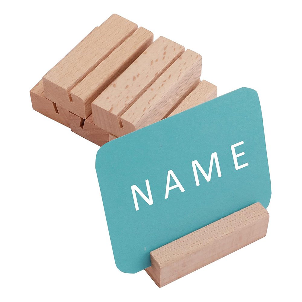 Wooden Postcard Holder,Wood Place Card Holders Acrylic Sign Stand For Party Decoration Location Small Table Menu Cards Holders