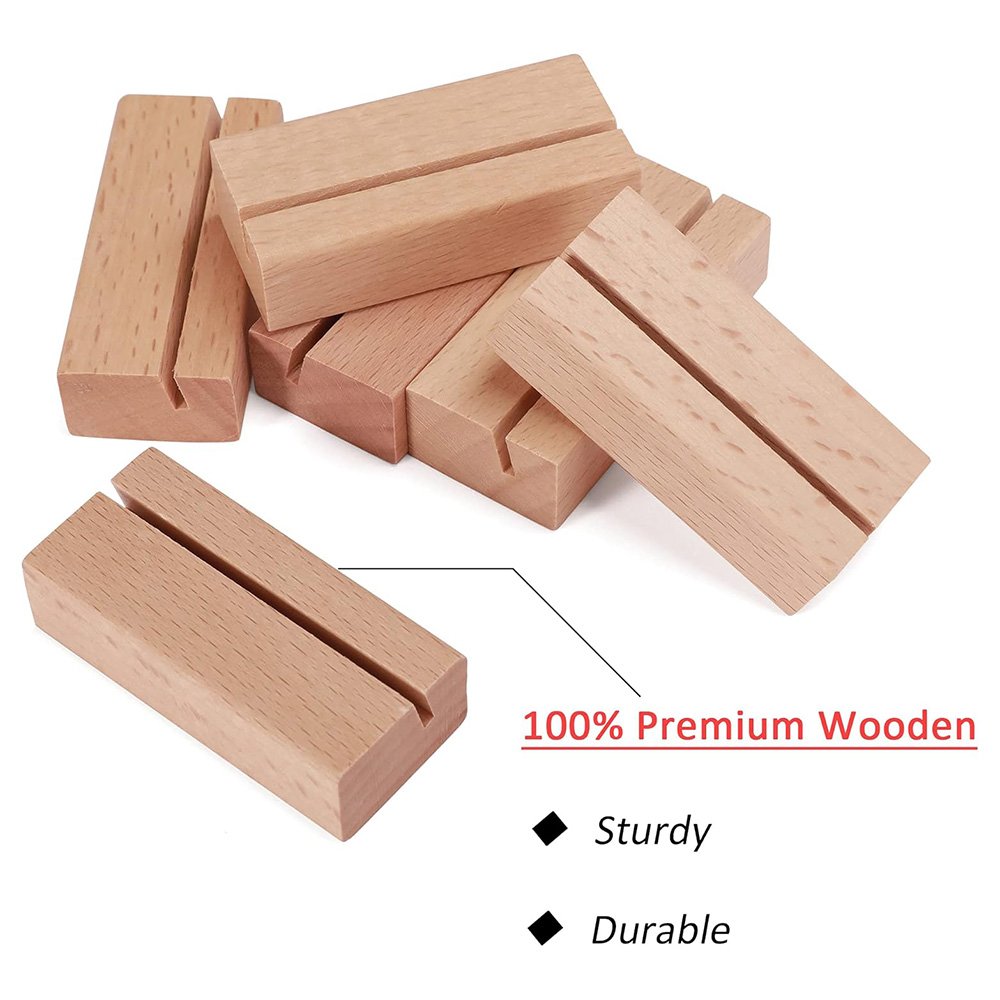 Wooden Postcard Holder,Wood Place Card Holders Acrylic Sign Stand For Party Decoration Location Small Table Menu Cards Holders