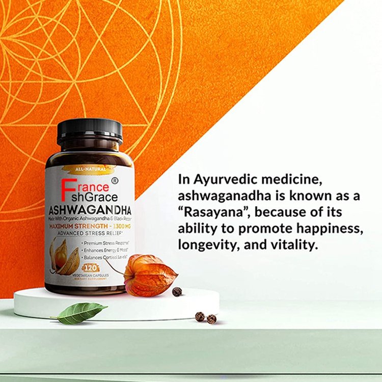 All-natura dietary supplement made with organic ashwagandha black pepper 120 vegetarian capsules