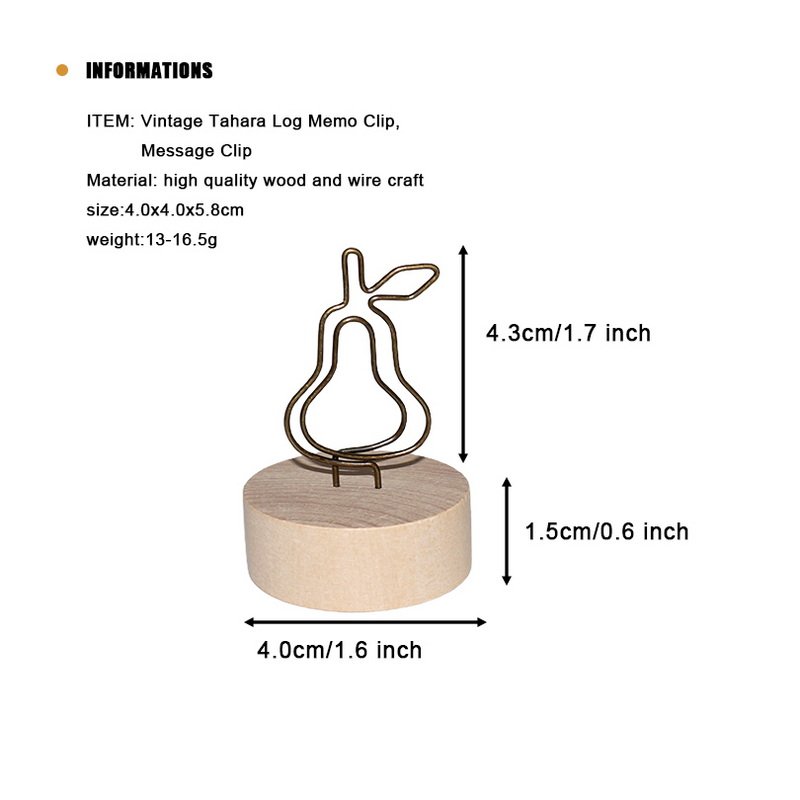 Rustic Wooden Bark Memo Holder Stand Card Photo Picture Note Clip Holders Wood Place Card Holders with Swirl Wire
