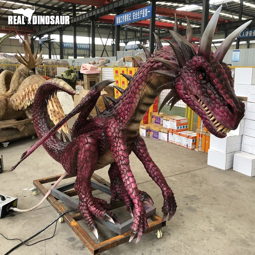 Hot Sale Dragon Statue Attraction Animatronic Dragon with Smoke