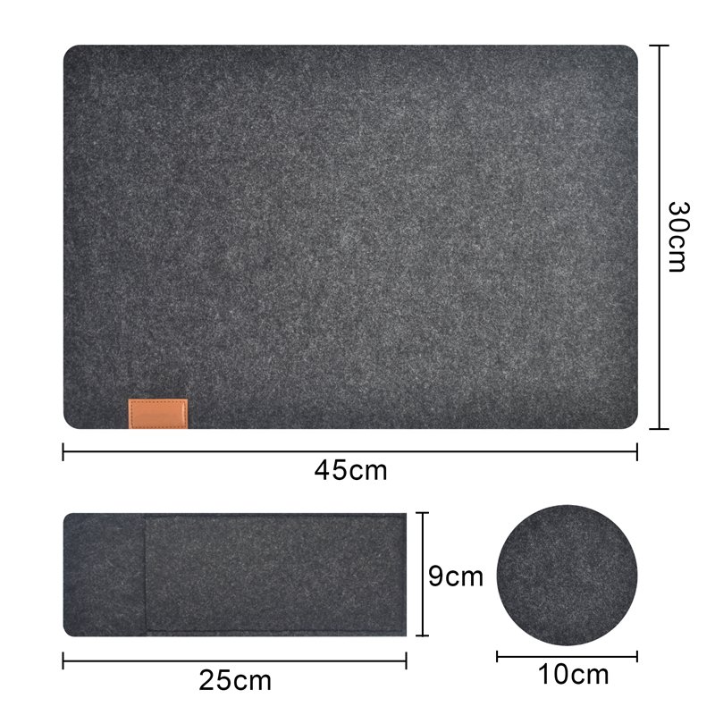 Set of 6 Washable Heat-Resistant Felt Placemats Easy to Clean for Dining Table Place Mats and Coasters