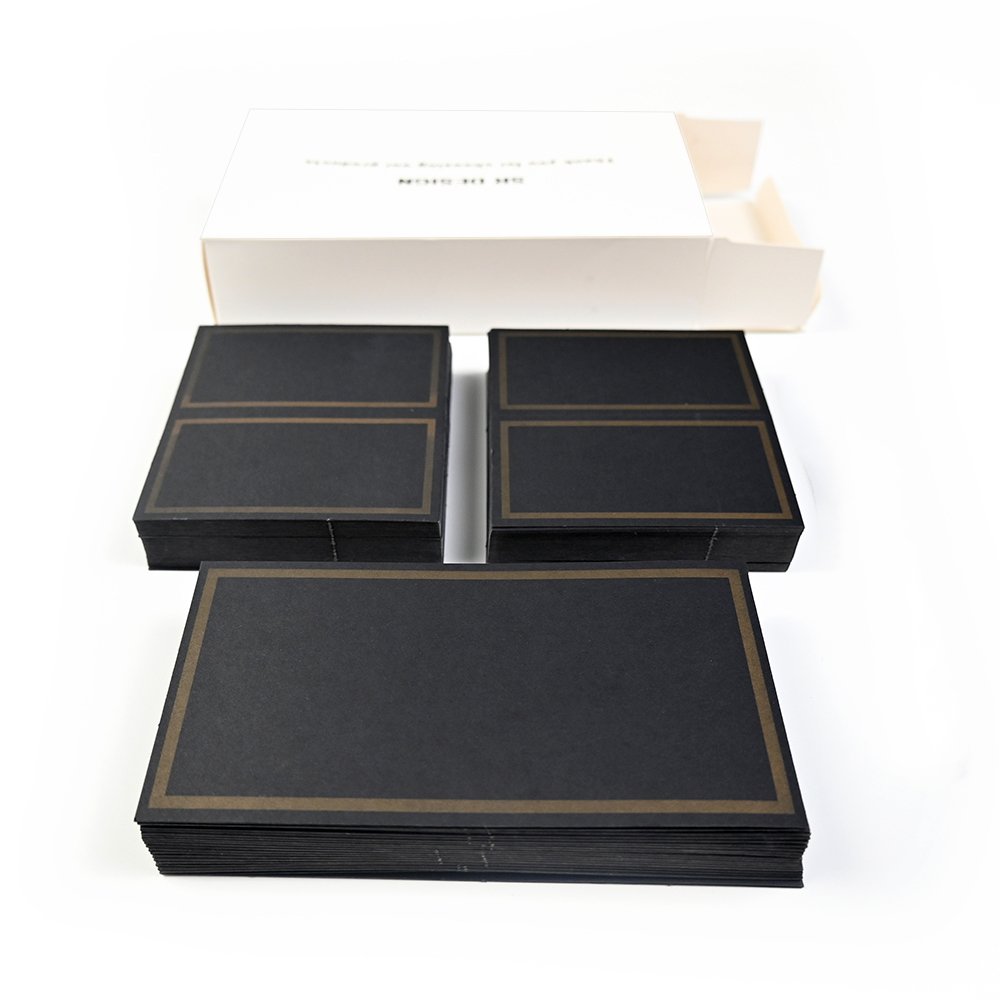 Customizable Decoration Birthday Party Black Gold Foil Border Name Place Cards Wedding Seating Number Card Table