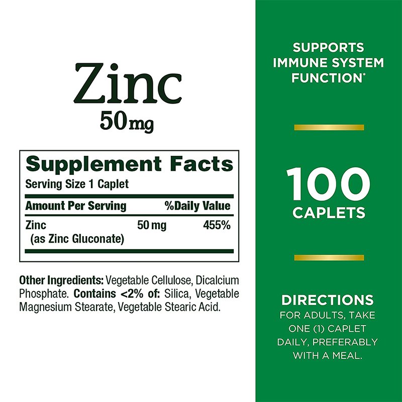 Zinc 50mg Supports Immune System Function,IMMUNE HEALTH DIETARY SUPPLEMENT