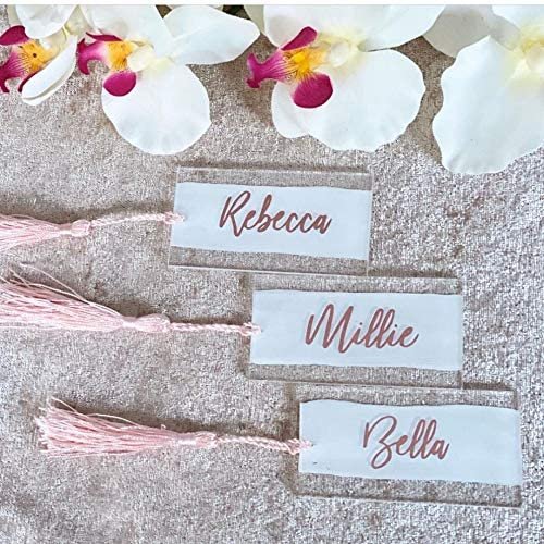 Clear Acrylic Place Cards for Weddings Blank Rectangle Acrylic Name Cards with Hole