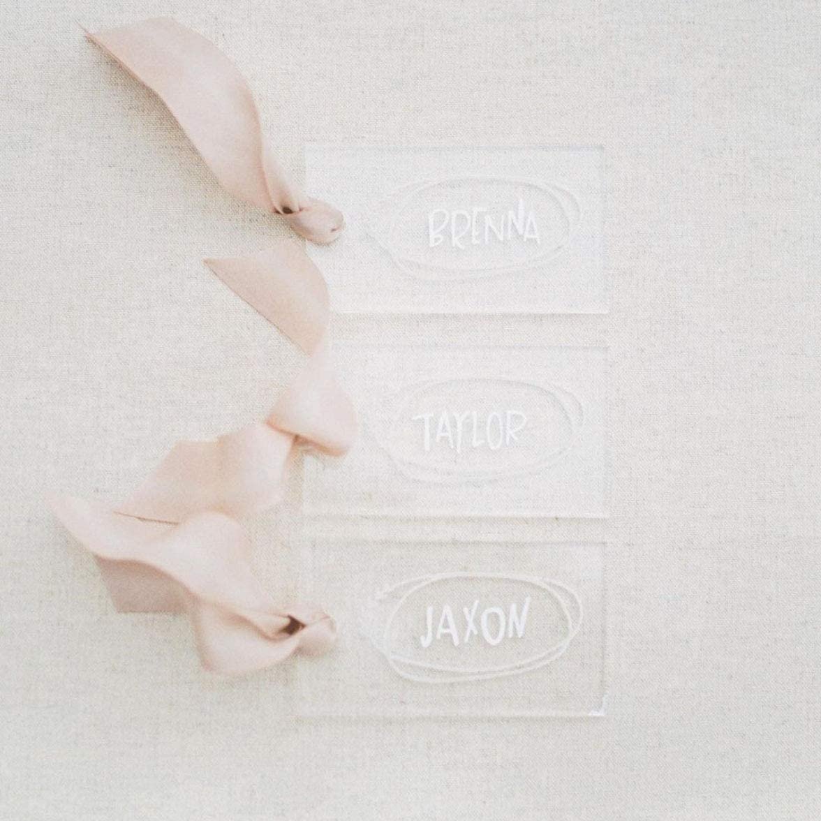 Clear Acrylic Place Cards for Weddings Blank Rectangle Acrylic Name Cards with Hole