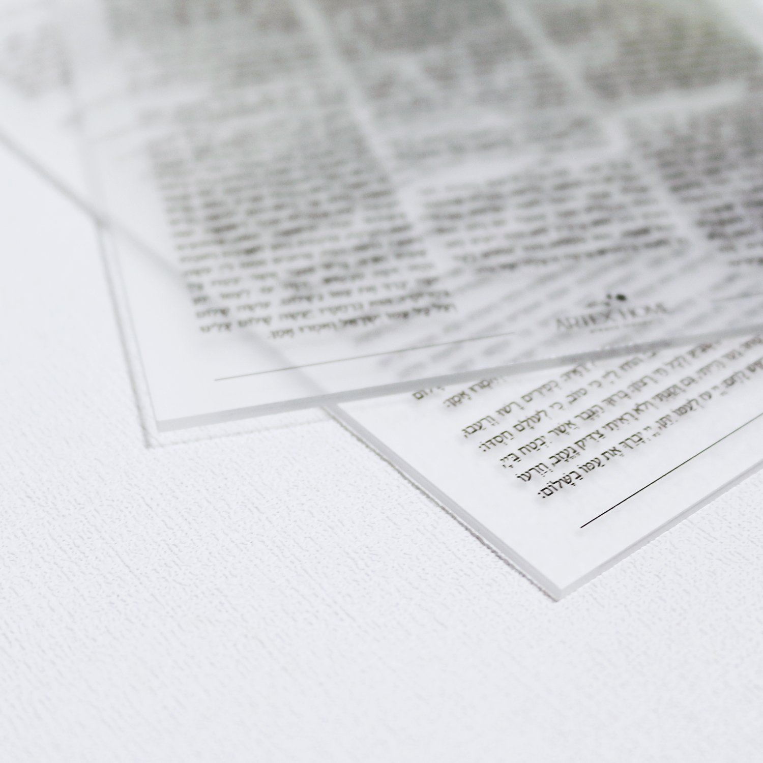 Custom Transparent Acrylic Prayer Card Jewish Morning Blessings Poster Hebrew Acrylic Wedding Invitation