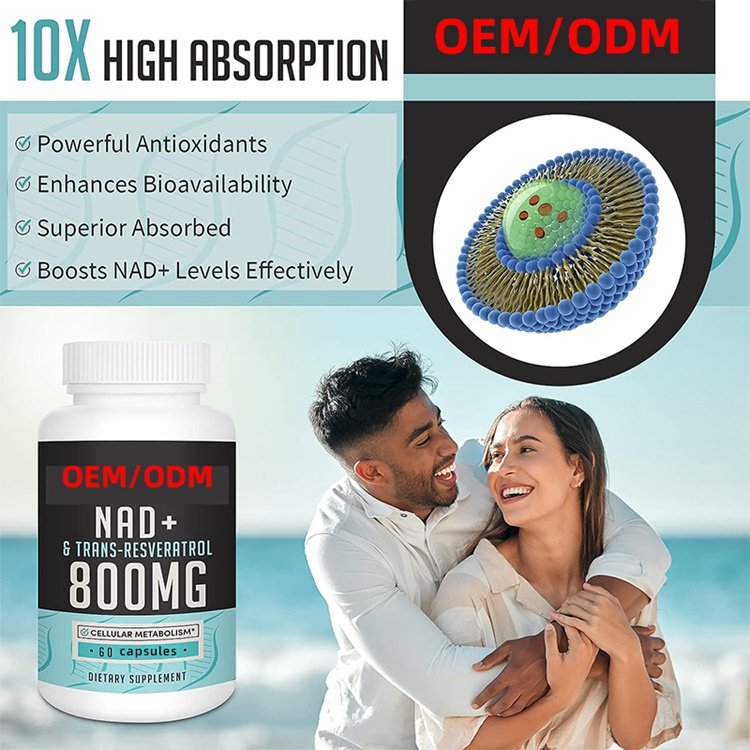 60 Softgels Liposomal NAD+ 800 mg with Trans Resveratrol 300 mg Max Absorption Boosting Supplement for Healthy Aging