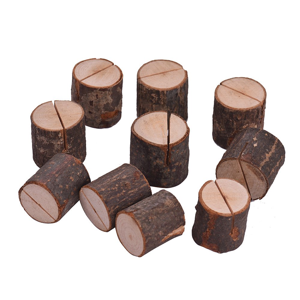 Rustic Wood Table Numbers Holder Wooden Place Card Holder Party Wedding Table Name Card Holder Memo Note Card