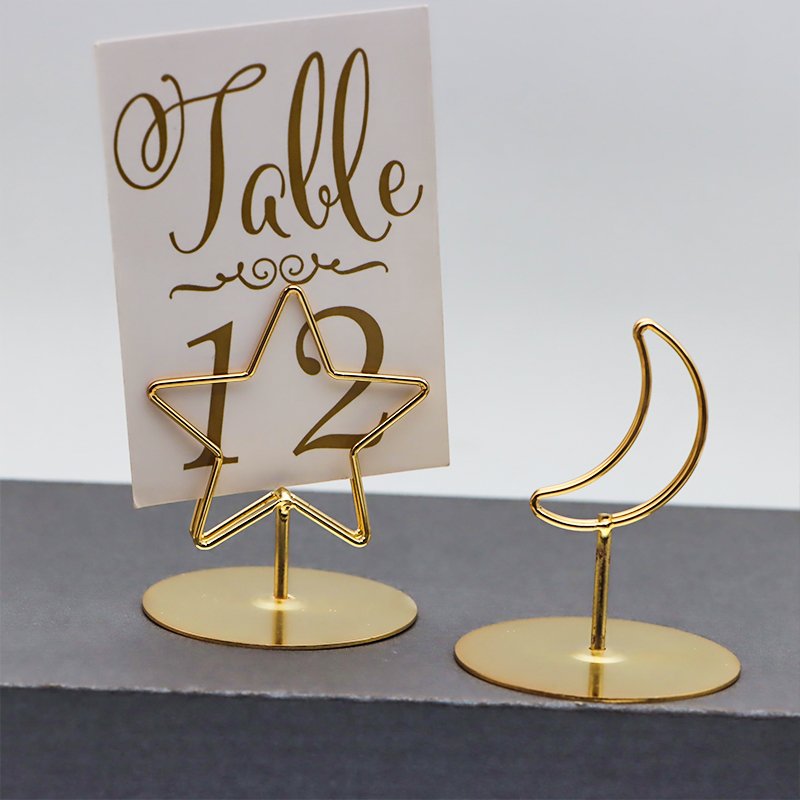 New Arrivals Moon Star Table Number Holder Party Place Card Photo Clips Holder