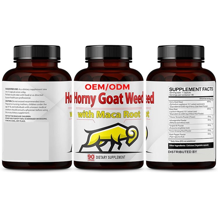 Horny Goat Weed Capsules with Maca Root Tribulus Ashwagandha Tongkat Ali Panax Ginseng for Boost Energy