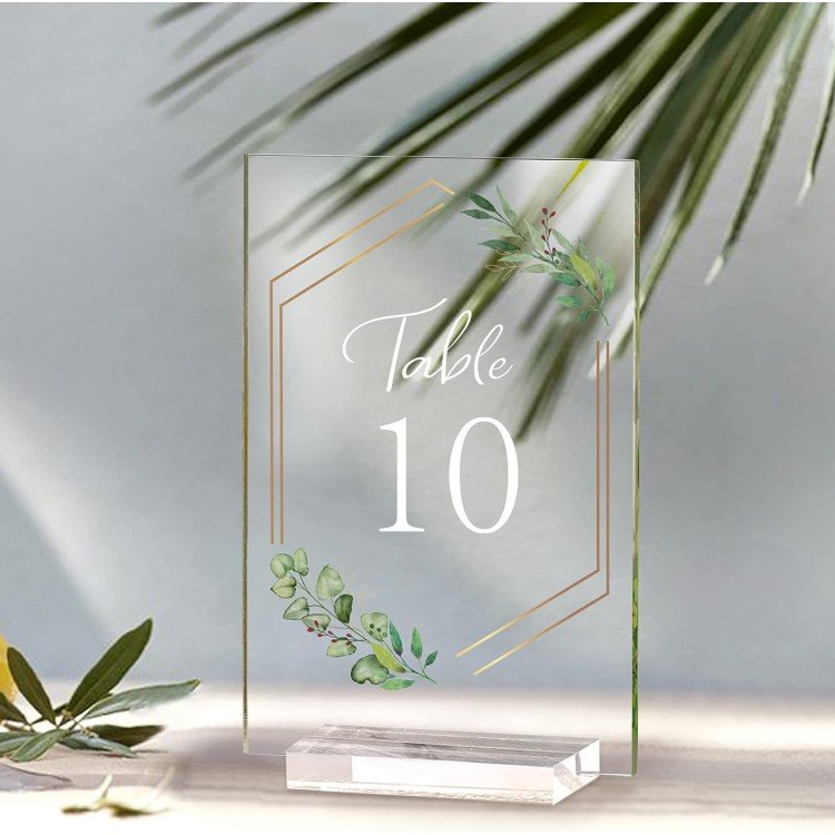 Acrylic Wedding Centerpiece Rectangle Decorations Clear Acrylic Table Sign Place Cards Holders Acrylic Wedding Table Number