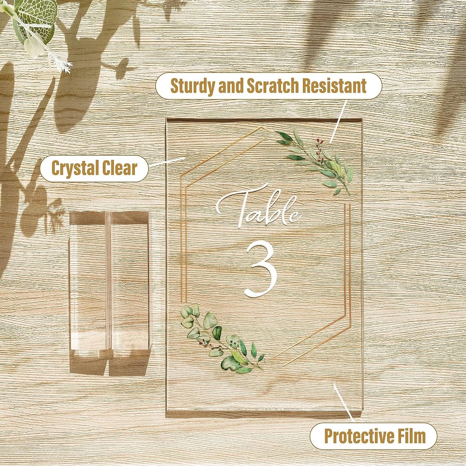 Acrylic Wedding Centerpiece Rectangle Decorations Clear Acrylic Table Sign Place Cards Holders Acrylic Wedding Table Number