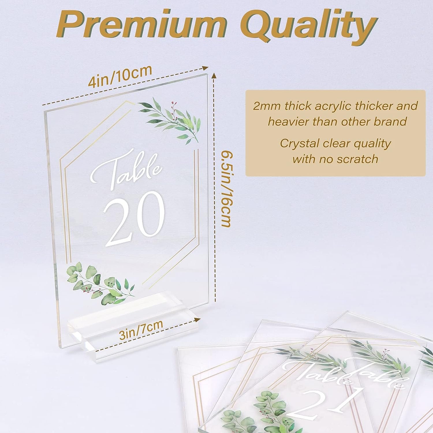 Acrylic Wedding Centerpiece Rectangle Decorations Clear Acrylic Table Sign Place Cards Holders Acrylic Wedding Table Number