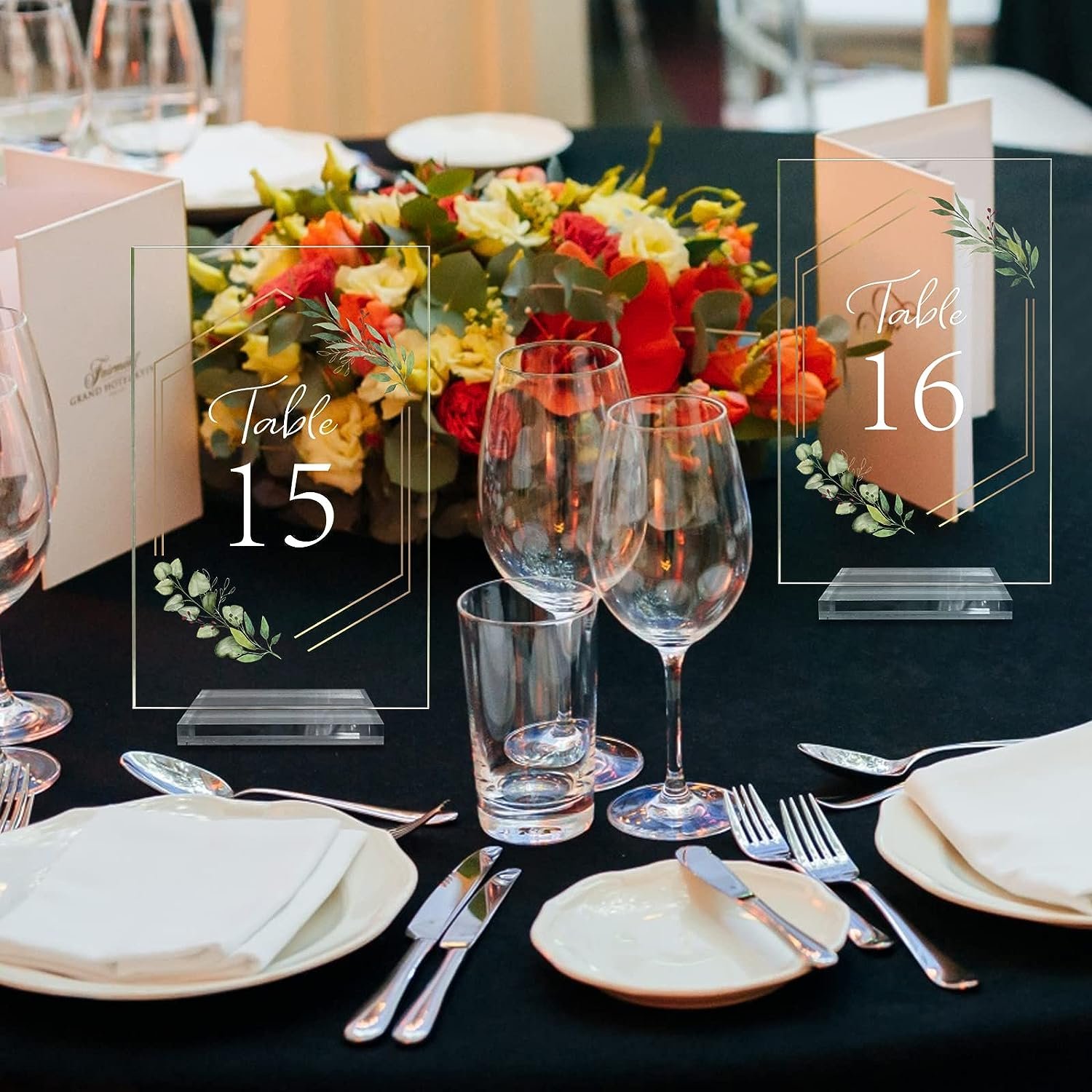 Acrylic Wedding Centerpiece Rectangle Decorations Clear Acrylic Table Sign Place Cards Holders Acrylic Wedding Table Number
