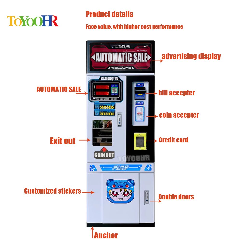 220V Currency ATM Coin Pusher Vending Machine for Bill and Coin Change Credit Card Ticket Dispenser Currency Exchange