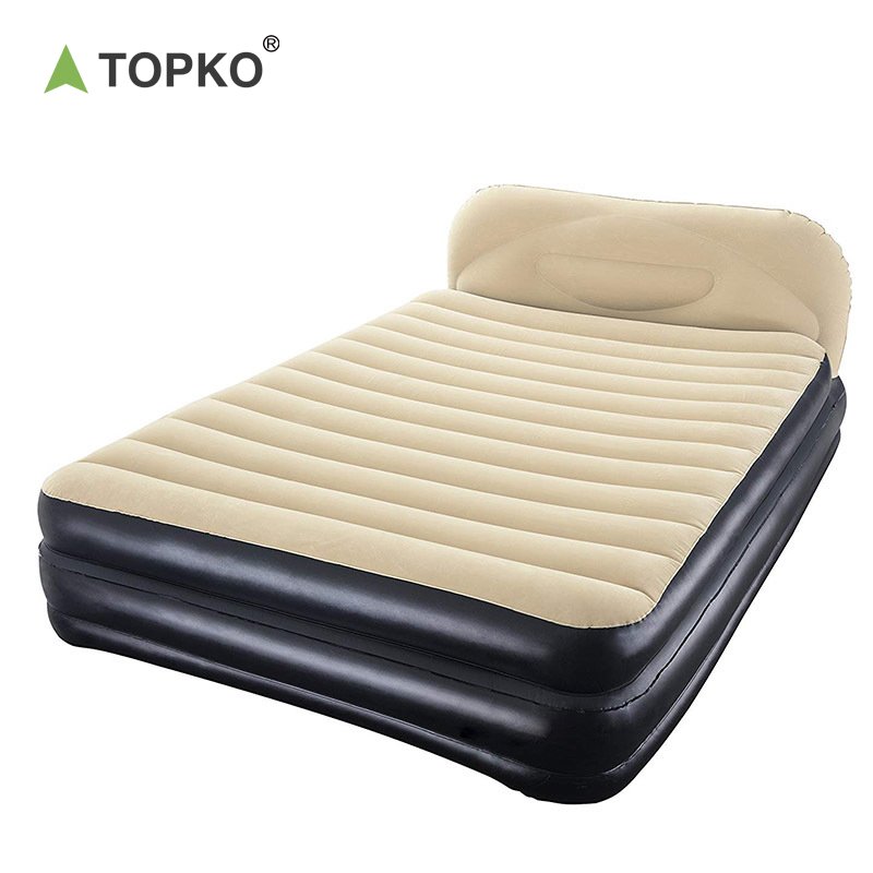 TOPKO High Quality PVC Inflatable Double Bed Indoor & Outdoor Portable Inflatable Air Mattress Bed