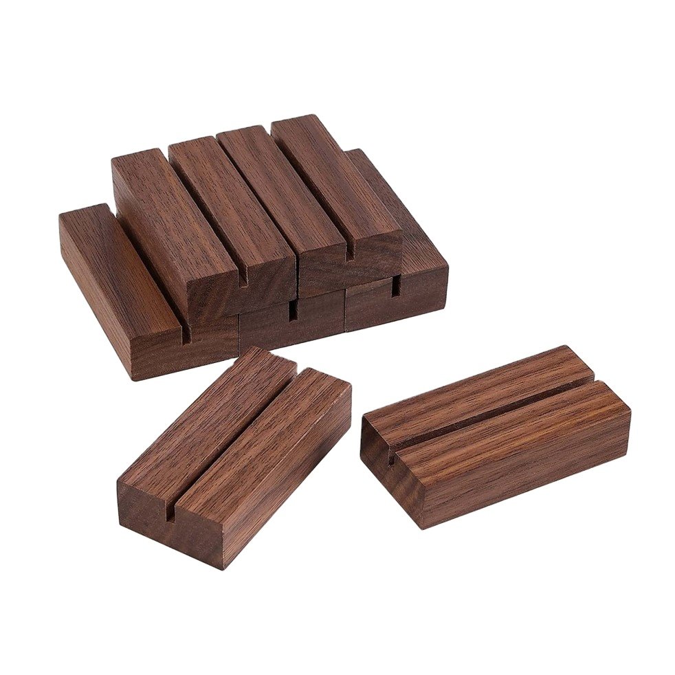 Eco-Friendly Different Sizes Customizable Wood Card Holder Stand for Office Restaurant Dining Table Card Holder Wood