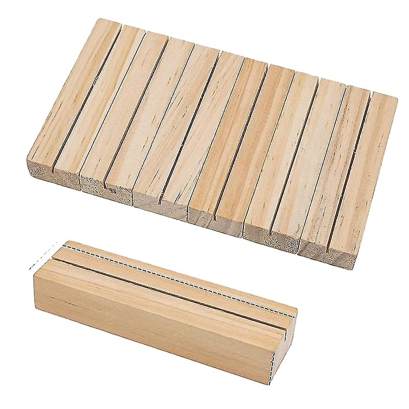 Eco-Friendly Different Sizes Customizable Wood Card Holder Stand for Office Restaurant Dining Table Card Holder Wood