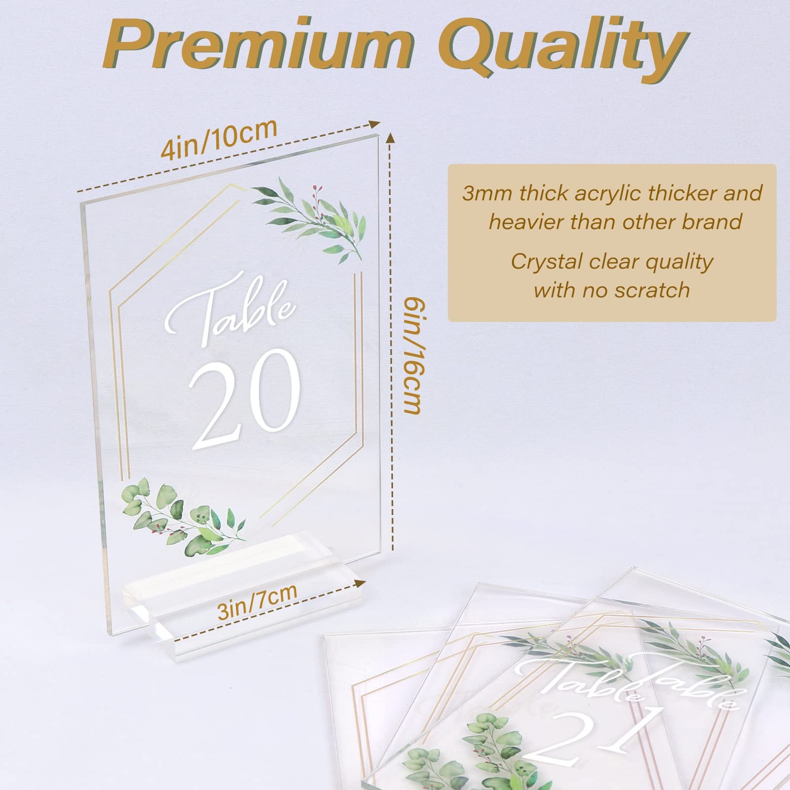 Custom Clear Sign Place Cards Acrylic Table Numbers Wedding White Font Table Number for Wedding Table Sign