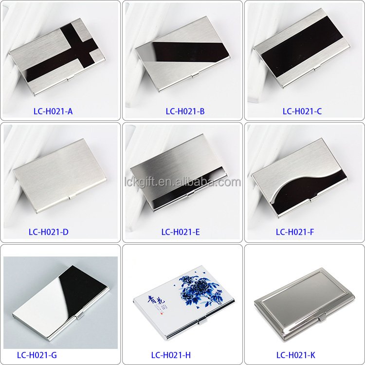 Promotional Business Gifts Cheap Custom Epoxy Logo Metal Small Name Card Holder Case Wallet