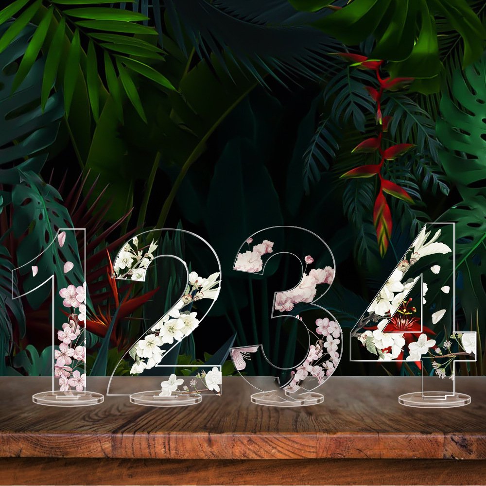 wedding table numbers Clear Sign Cards Holders Acrylic table numbers for wedding