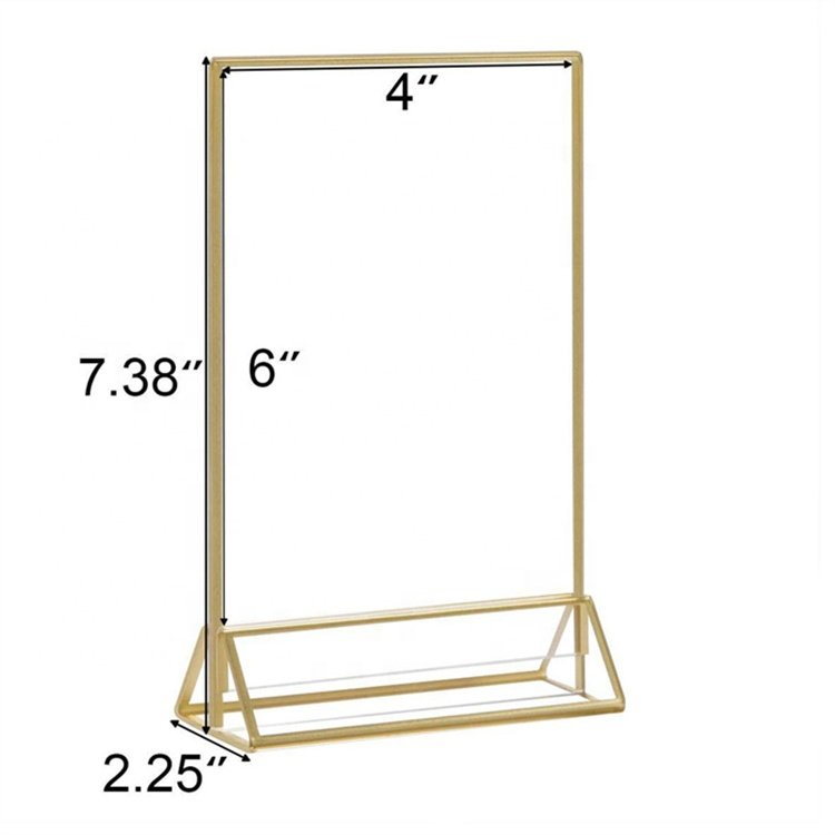 Best Selling Gold Wedding Table Number Holder for Restaurants High Quality Glass Metal for Home Party Use Comes in Box Packaging